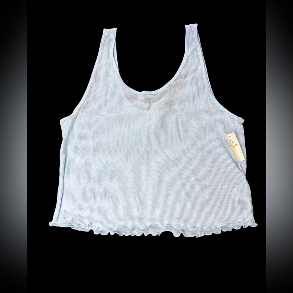 Offline by Aerie Light Blue Ribbed Tank Top